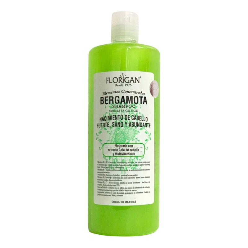 Shampoo Bergamota Crecimiento Del Cabello 1lt. Florigan