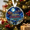 Believe in Christmas Magic Glass Christmas Ornament, 3 Inch Santa