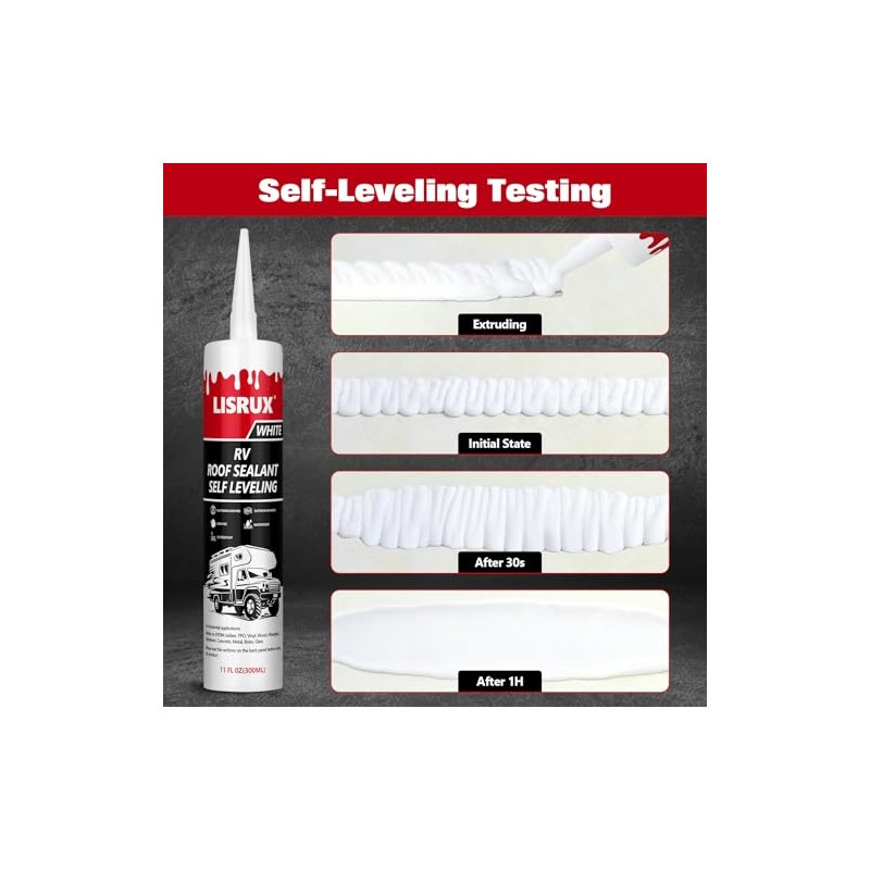 12 Pack RV Roof Sealant - Self-Leveling Waterproof Caulk for