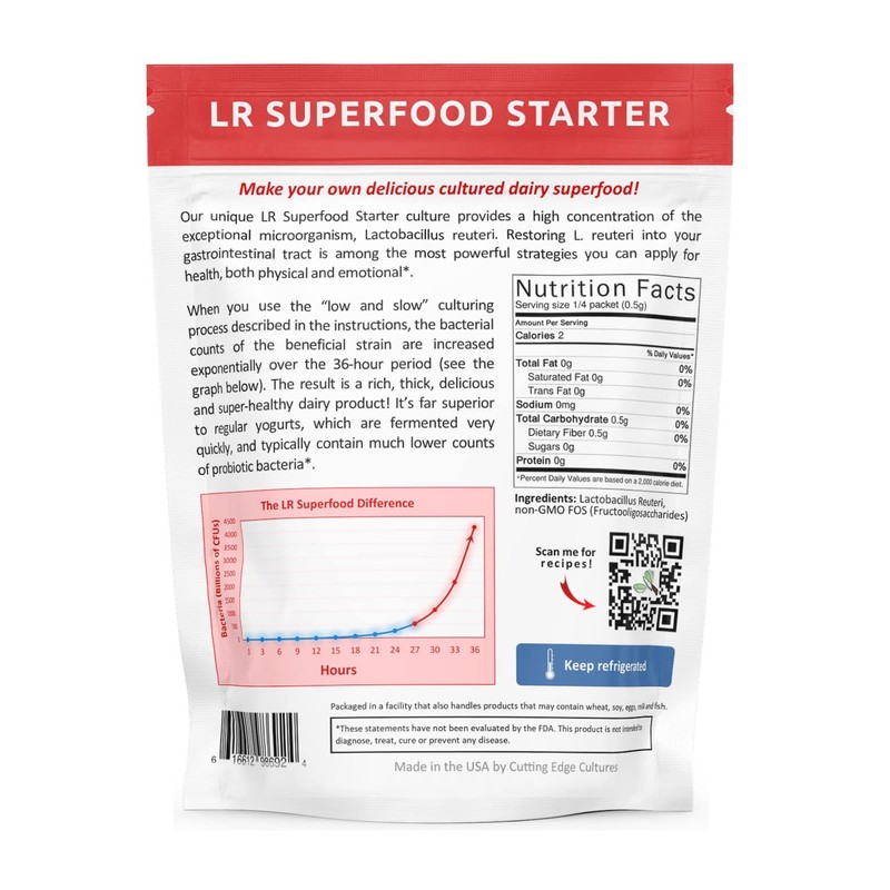 LR SuperFood Starter Culture + Prebio Plus L. Reuteri ProBiotic