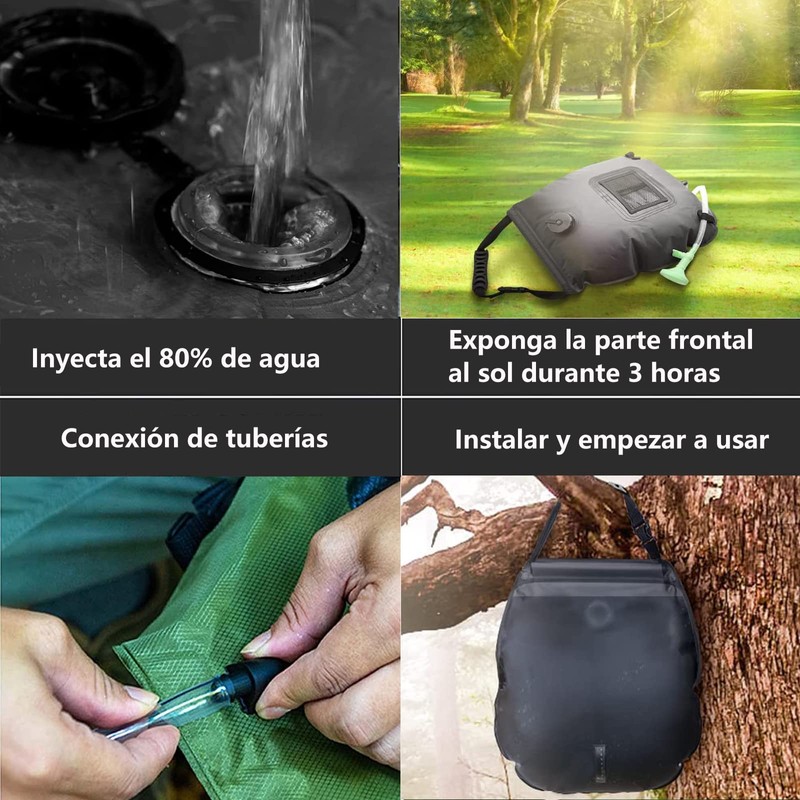 Kasvot Regadera Portatil de Camping, Bolsa de Ducha Portátil de