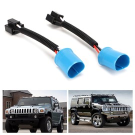 9007 Male To H4 Female Adapter,9004 to H4 Connector,Hummer H2 Headlight Adapter,Powersports Wiring Harnesses,2pcs 9003 Female Wire Harness Connector Adapter Replacement for Hummer H2 Headlight 12V‑24V