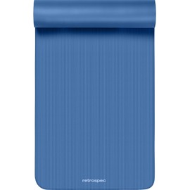 Retrospec Solana Yoga Mat 1" Thick w/Nylon Strap for Men & Women - Non Slip Exercise Mat for Home Yoga, Pilates, Stretching, Floor & Fitness Workouts
