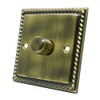 Georgian Antique Brass 1 Gang Dimmer 400W - 10 Amp