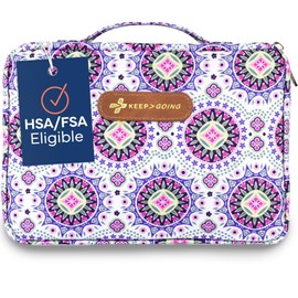 KeepGoing Large Home First Aid Kit for Kids – 270 Pc. First Aid Kit for Car, Home, Dorm, & Boat with Latex-Free Bandages – 10 x 7 x 3.5 in. Travel First Aid Kit (Boho)