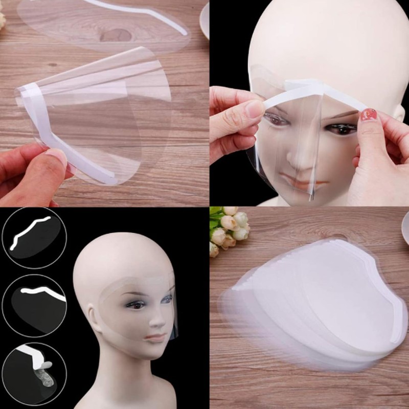 Protector de Ojos Desechable de Plástico, 50Pcs Viseras Faciales Desechables,