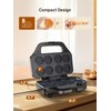 Mini Waffle Maker Machine, 8 Small Waffle Bites, Nonstick Waffle