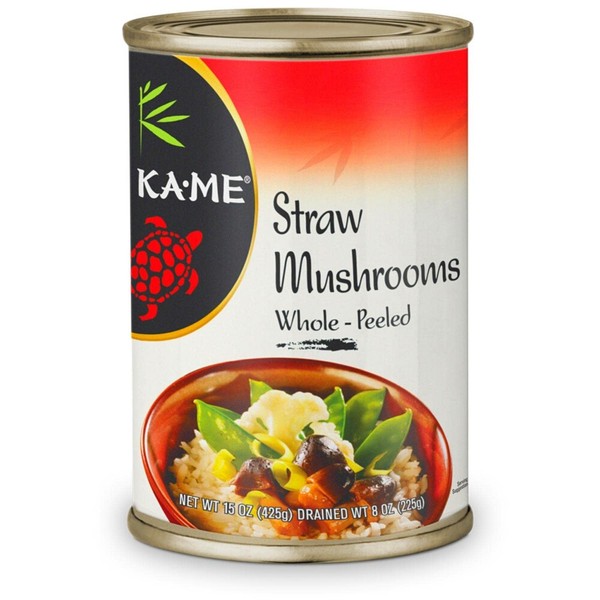 Ka-Me Whole Peeled Straw Mushrooms - Best For Soup And Stir Fry - 15 Oz. (Pack of 12)