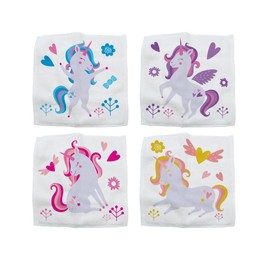 Hello Chums Wash Cloth - Unicorn Magic Flannel, Face Cloths Flannels Cotton - Fun Designs for Children, Baby, Kids - 4 Unique Designs (1 Supplied At Random)