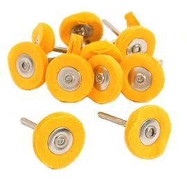 Preamer 20 Pcs Yellow Muslin Polishing Buffing Wheel Mini Brush Polishing Kit for Watch and Jewelry 1/8 Shank Compatible with Most Rotary Tool