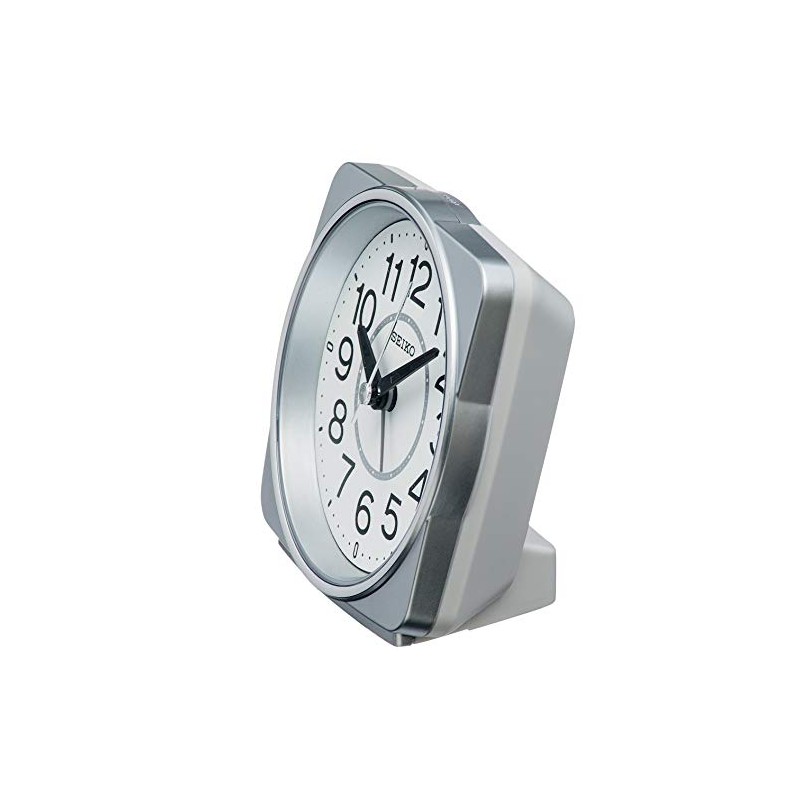Seiko Clock KR335S Table Clock, Silver Metallic, Body Size: 4.3