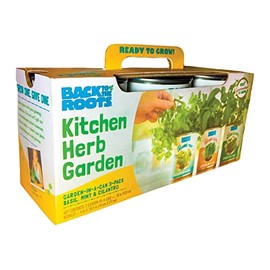 Back to the Roots New Kitchen Garden Complete Herb Kit Variety Pack of Basil, Mint, and Cilantro Seeds