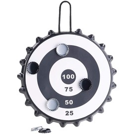 Playtastic Unisex Jugend NC-1681 Dart: Magnetisches Dartspiel mit 6, Ø 24 cm (Dartscheibe für Kronkorken), schwarz, 1