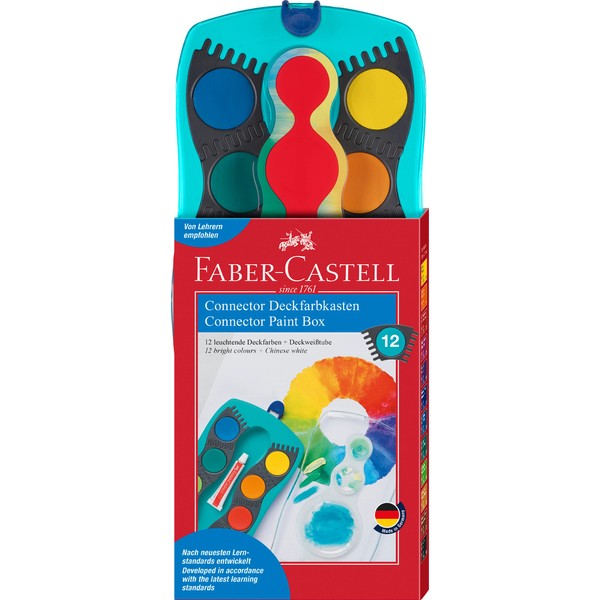 Faber-Castell Connector Paint Box - 12 Colours Turquoise