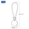PATIKIL Braided Leather Keychain, 2 Pack PU Key Ring Woven