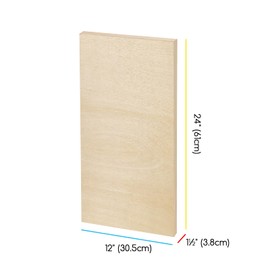MEEDEN Unfinished Wood Canvas Board: 1-1/2" Deep 12x24” Wooden Canvas Panel Pack of 2 - Blank Cradled Wood Art Board for Painting
