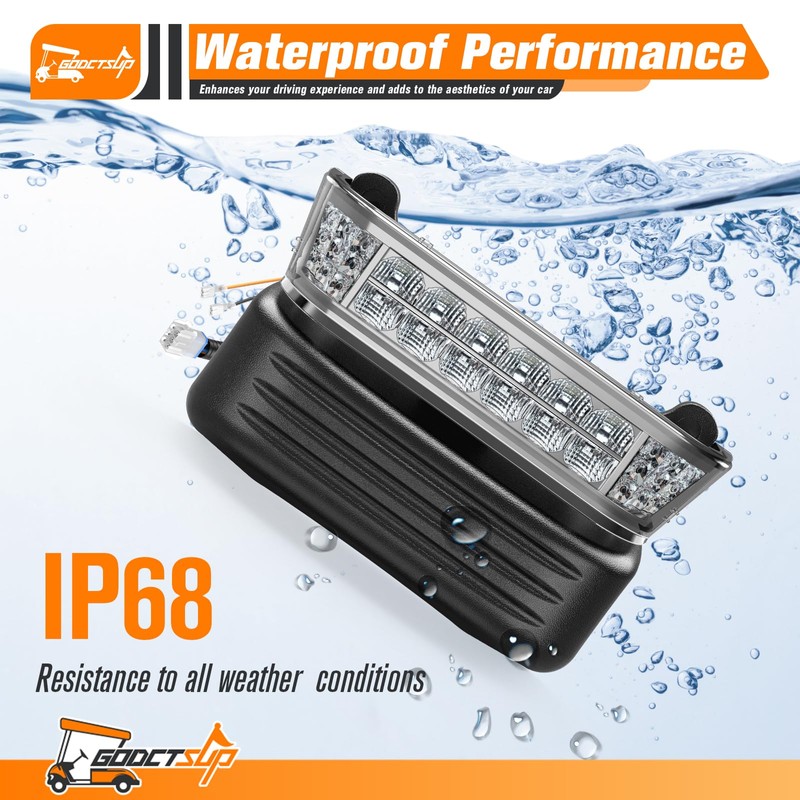 GODCTSUP Club Car LED Headlight with Bumper, 12V Golf Cart
