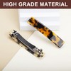 4PCS French Design Hair Barrette - Tortoise Shell Celluloid Rectangle