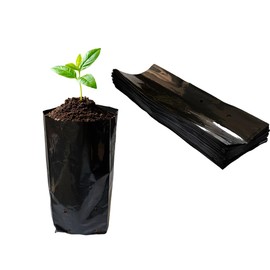 gardtree 8” x 14” 100PCS Thicken Plastic Plant Nursery Bags Nursery Grow Bags for Fruit Trees,PE Seedling Pots Seed Starter Pouch Ideal for Flower, Starting Saplings, Plant Grow Container