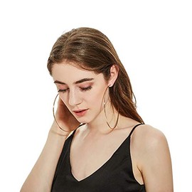 BETHYNAS 110 120mm Gold Large Basketball Hoop Earrings for Women Big Thin Hoop Fashion Round Circle Huggie Minimalist Earrings for Girls - Hypoallergenic & Lightweight (120mm)