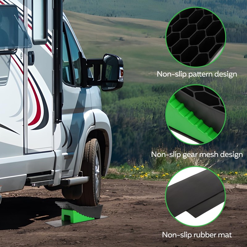 FAHKNS Camper Leveling Blocks, Heavy Duty RV Leveling System Wheel