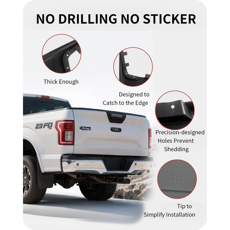 Yldqcfu Mud Flaps for Ford F150 (2021-2023) ，4pc Heavy-Duty Splash