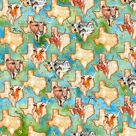 Quilting Treasures Fabrics Longhorns Texas Longhorn Symbols