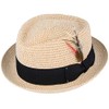 MAZ Summer Straw Diamond Crown Pork Pie Hat - with