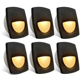 Dream Lighting 12 Volt Black Waterproof LED Courtesy / Deck / Landscape Lighting Fixture for RV, Marine, Boat, Recessed Mount 0.15 Watt, IP65 Warm White Pack of 6