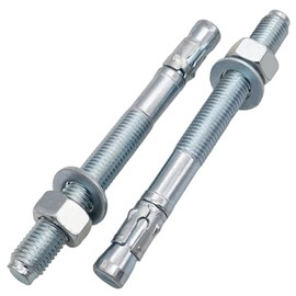 SKIR'CO (2 Stück) Verzinkte Keilanker M14 x 120 mm, Metalldübel, Ankerbolzen, Mauerwerk und Beton Spreizschrauben