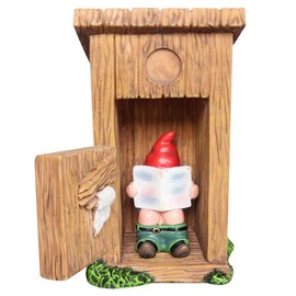 Homelex Garden Gnomes Ornaments Funny Reading Newspaper Gnome Statues Naughty Toilet Dwarf Sculpture for Outdoor Lawn Decor