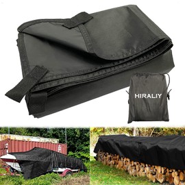 HIRALIY Heavy Duty Tarp Cover, 9.5x12 Feet Waterproof Black Tarp Cover with Reinforced Webbing Loops, 15 Mil Thick Multi-Purpose Large Canvas Tarp for Roof, Camping, Pool, Durable, Rip & Tear Proof