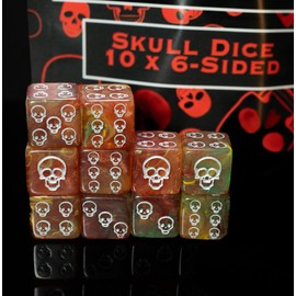 These Dice are Cursed - D6 Skulls Edition | Sir GameAlot Set of 10 Unlucky 6-Sided Acrylic Dice for Your Gaming Enemies (Cursed D6 Skull Dice)