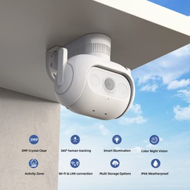 IMILAB EC5 Outdoor Security Camera, 2K IP Camera, Intelligent Motion Detection, Siren Alarm, IP66 Weatherproof, Automatic Lighting, WiFi and LAN Connection