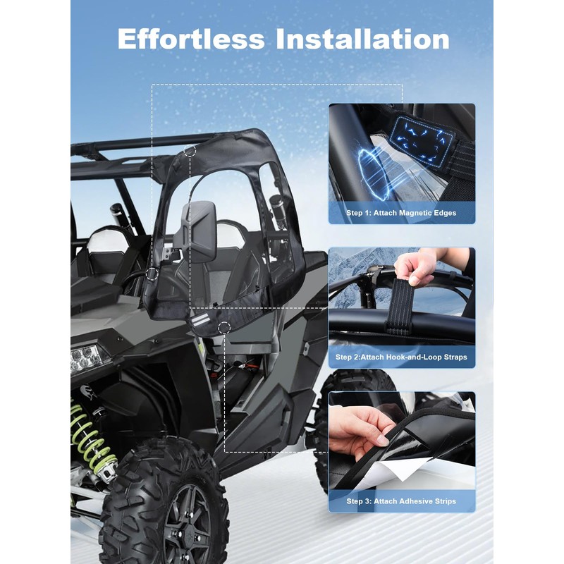 SKYJDM Soft Upper Doors with Side Mirror Cutout Compatible with