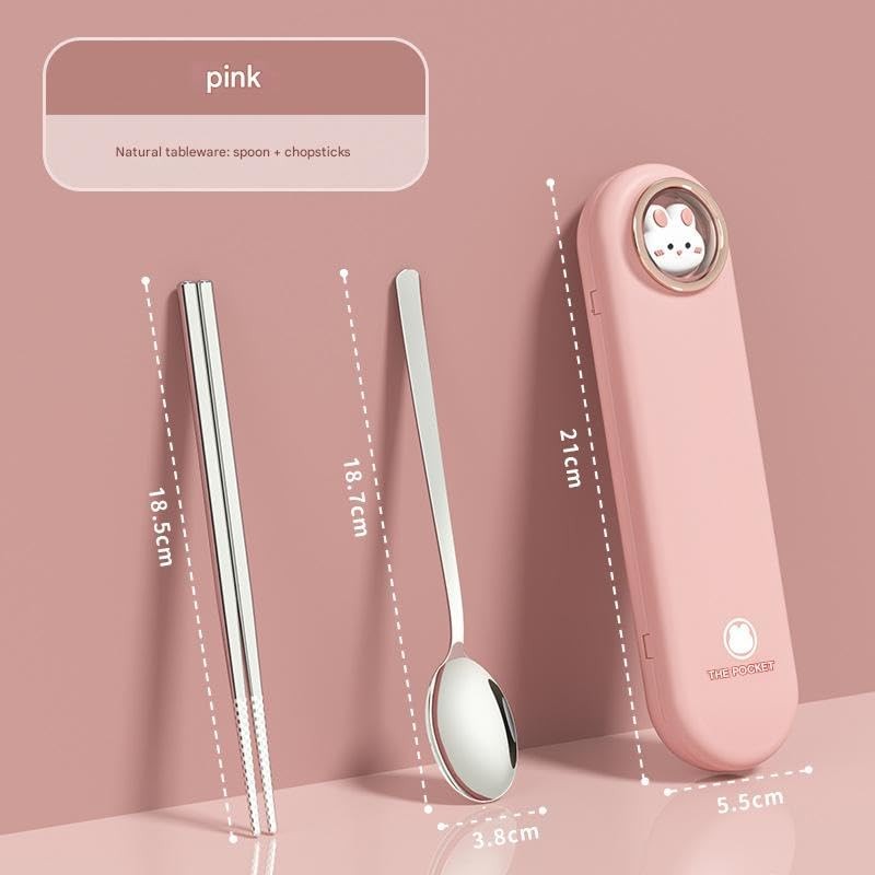 Travel Utensils with Case Cute, Reusable Silverware for Lunch, Portable
