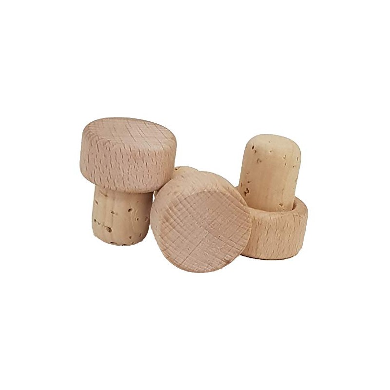 50 cork handles made of wood, natural - various diameters