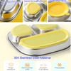 FeBohao Stainless Steel Baby Plate Divided Suction Plate with 3