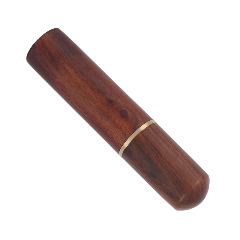 Wooden Toothpick Holder Capsule, Portable Rosewood Case with Screw Connection