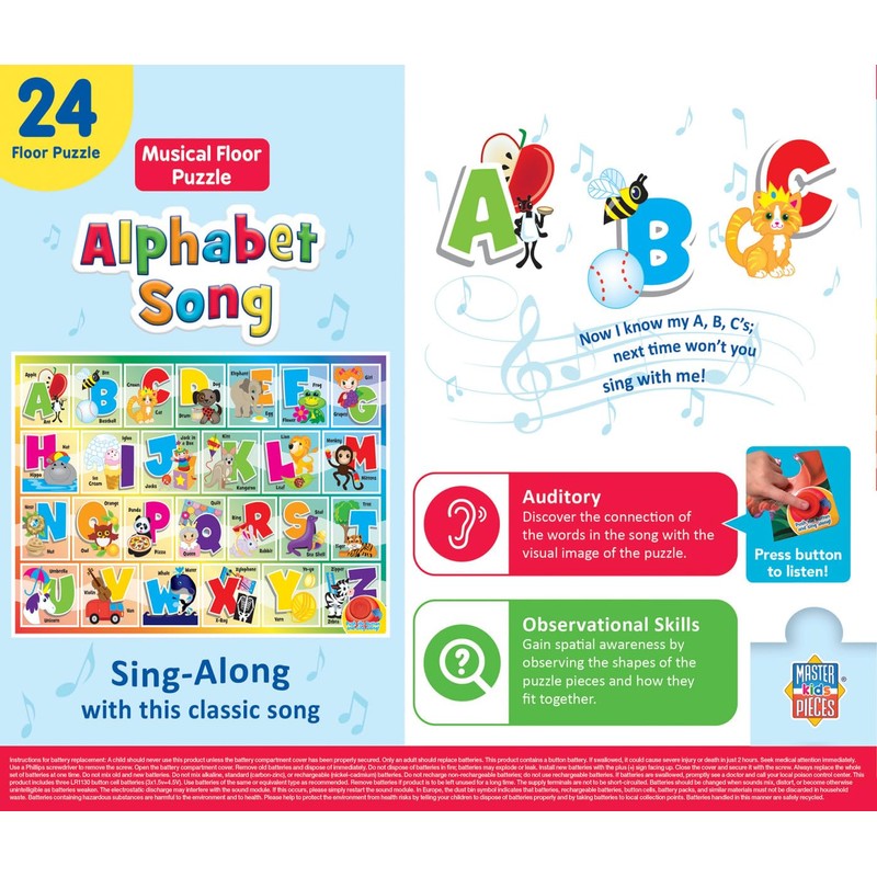 Masterpieces 24 Piece Sing-A-Long Alphabet Sound Floor Puzzle For Kids