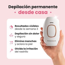 ShinnySkin - Depiladora Láser Profesional IPL para Todo el Cuerpo - Eliminación del Vello Sin Dolor - 5 Niveles de Intensidad - Resultados Notorios en