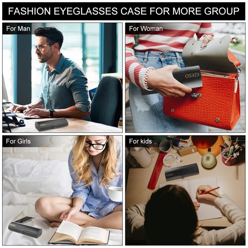 EZESO Glasses Case Hard Slim Light Mens Spectacles Case for