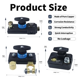 Battery Disconnect Switches 12V/24V, Heavy Duty Battery Shut Off Switch, Quick Disconnect Battery Cut Off Universal Switch for Automotive, Rv and Boat(3 Pack)