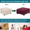 HFCNMY Ottoman Cover Square,Stretch Velvet Square Ottoman Cover Thick Ottoman