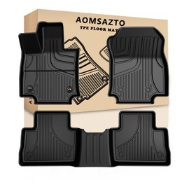 RAV4 Floor Mats AOMSAZTO Floor Liners Fit for Toyota RAV4 2019-2024 (Not for Hybrid or Prime): All Weather Automotive Floor Mats - 1st & 2nd Row Full Set Rubber Floor Liners - Anti Skid Car Mats