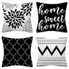 Set of 4 Luxton Black Cushion Covers, Flannel Soft Abstract