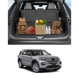 Karltys Envelope Style Cargo Net for 2020-2025 2026 Ford Explorer, Heavy Duty Rear Trunk Mesh Cargo Net for Explorer Accessories, Elastic Nylon Mesh Storage Netting Organizer