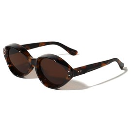 Retro Oval Lens Lips Shape Fashion Sunglasses UV Protection P1102 (Brown Demi)