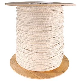 West Coast Paracord Solid Braid Cotton Rope – Braided Soft Cotton – Natural Macrame Cord – Sash Cord – Wall Hanging, Plant Hangers, Wedding Décor – Variety of Sizes and Lengths to Choose from