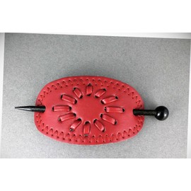 Perfect Hairstyle with Our Hair Accessories - Dk Red Faux Leather Slide Hair Pin Stick Barrette Accessory Hairpin Fashionable Hair Accessory Hair Jewelry Accessories for Lady Women